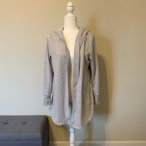 Open sweater with hood - sweatshirt material